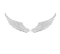 sourcing map Metal Wing Shaped Car 3D Stickers Emblem Badge Decal 2pcs