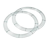 sourcing map Metal Wire Wreath Frame 16 Inch Form Hanger for Christmas Wedding Floral Arrangements, Green 2 Pack