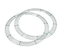 sourcing map Metal Wire Wreath Frame 18 Inch Form Hanger for Christmas Wedding Floral Arrangements, Green 2 Pack