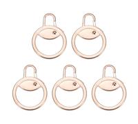 sourcing map Metal Zipper Pull Charm 5 Pcs Detachable Round Zipper Pull Replacement Slider Extender Repair Kits for Coats Jackets Pants Luggage Suitcase Purse Fasteners, Rose Gold