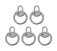 sourcing map Metal Zipper Pull Charm 5 Pcs Detachable Round Zipper Pull Replacement Slider Extender Repair Kits for Coats Jackets Pants Luggage Suitcase Purse Fasteners, Light Black