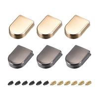 sourcing map Metal Zipper Stopper with Screws, 6Pcs 0.43'' Zipper Tail Clip Plug Head for DIY Decoration Leather Craft Hardware, Gold & Black