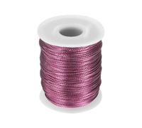 sourcing map Metallic Cord 1.5mm 109 Yards Metallic Ornament String Durable Tinsel Rope Thread ribbon for Crafts Gift Wrapping Christmas Decor Hanging Tags Sewing Gift Decoration, Pink