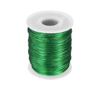 sourcing map Metallic Cord 1.5mm 109 Yards Metallic Ornament String Durable Tinsel Rope Thread ribbon for Crafts Gift Wrapping Christmas Decor Hanging Tags Sewing Gift Decoration, Grass Green