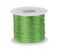 sourcing map Metallic Cord 1mm 109 Yards Tinsel Rope Thread Ornament String for Jewelry Craft Making Hang Tags Christmas Tree Gift Decoration, Green