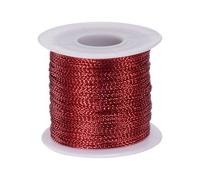 sourcing map Metallic Cord 1mm 109 Yards Tinsel Rope Thread Ornament String for Jewelry Craft Making Hang Tags Christmas Tree Gift Decoration, Red
