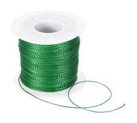 sourcing map Metallic Cord,1mmx100m Dark Green Ornaments Strings Metallic Non Stretch Thread Tinsel Rope Christmas Ribbon for Gift Wrapping,Jewelry Making, DIY Crafts