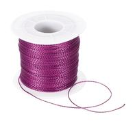sourcing map Metallic Cord,1mmx100m Rose Red Ornaments Strings Metallic Non Stretch Thread Tinsel Rope Christmas Ribbon for Gift Wrapping,Jewelry Making, DIY Crafts