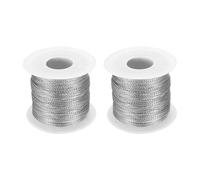 sourcing map Metallic Cord Set 1mm 109 Yards Metallic Ornament String Durable Tinsel Rope Thread ribbon for Crafts Gift Wrapping Christmas Decor Hanging Tags Sewing Gift Decoration, Silver