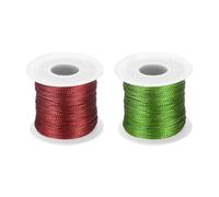 sourcing map Metallic Cord Set 1mm 109 Yards Metallic Ornament String Durable Tinsel Rope Threads for Crafts Gift Wrapping Christmas Decoration Hanging Tags Sewing Gift Decoration, Red Green