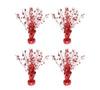 sourcing map Metallic Foil Spray Centerpiece, 12.2" Star Table Decoration Spray Decoration for Christmas Wedding Birthday Party Graduation Celebration New Year, Red