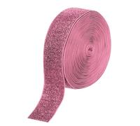 sourcing map Metallic Glitter Velvet Ribbon 1 1/2" x 10 Yard Single Face Sparkle Ribbon Gift Wrapping with Gold Powder Pink