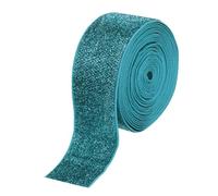 sourcing map Metallic Glitter Velvet Ribbon 1 1/2" x 5 Yard Single Face Sparkle Ribbon Gift Wrapping with Gold Powder Blue