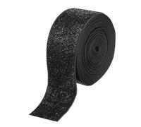 sourcing map Metallic Glitter Velvet Ribbon 1 1/2" x 5 Yard Single Face Sparkle Ribbon Gift Wrapping with Gold Powder Black