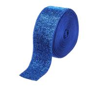 sourcing map Metallic Glitter Velvet Ribbon 1 1/2" x 5 Yard Single Face Sparkle Ribbon Gift Wrapping with Gold Powder Dark Blue