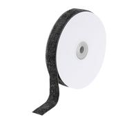 sourcing map Metallic Glitter Velvet Ribbon 13/16 Inch x 10 Yard Single Face Sparkle Ribbon for Christmas DIY Crafts Gift Wrap Bow Decoration Black
