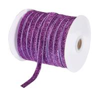 sourcing map Metallic Glitter Velvet Ribbon 3/8 Inch x 50 Yard Single Face Sparkle Ribbon for Christmas DIY Crafts Gift Wrapping Bow Decoration Purple