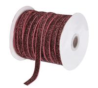 sourcing map Metallic Glitter Velvet Ribbon 3/8 Inch x 50 Yard Single Face Sparkle Ribbon for Christmas DIY Crafts Gift Wrapping Bow Decoration Dark Pink