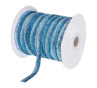 sourcing map Metallic Glitter Velvet Ribbon 3/8 Inch x 50 Yard Single Face Sparkle Ribbon for DIY Crafts Gift Wrapping Bow Decoration Gradient Deep Blue