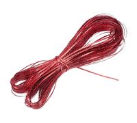 sourcing map Metallic Thread Cord, 3mmx100m Flat Rope Ribbon Thin Ornaments String For Crafts Gift Wrapping Party Wedding Christmas Ornaments Decoration,Red