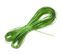 sourcing map Metallic Thread Cord, 3mmx100m Flat Rope Ribbon Thin Ornaments String For Crafts Gift Wrapping Party Wedding Christmas Ornaments Decoration,Green
