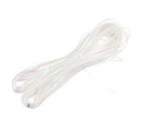 sourcing map Metallic Thread Cord, 3mmx100m Flat Rope Ribbon Thin Ornaments String For Crafts Gift Wrapping Party Wedding Christmas Ornaments Decoration,White