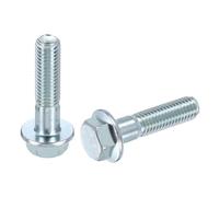 sourcing map Metric Flange Hex Cap Bolt M10-1.5x40mm 10pcs | Partial Thread DIN 6921 Flanged Bolts Hexagon Screws Carbon Steel Zinc Plated Blue/White