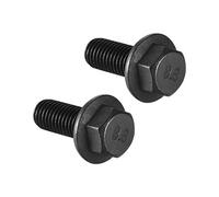 sourcing map Metric M10x25mm Hex Flange Bolts Left Hand Thread 8.8 Grade Carbon Steel Black 2pcs