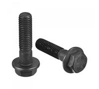 sourcing map Metric M10x40mm Hex Flange Bolts, 3pcs 10.9 Grade Carbon Steel Hexagon Head Screws