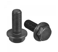 sourcing map Metric M12x30mm Hex Flange Bolts, 3pcs 10.9 Grade Carbon Steel Hexagon Head Screws