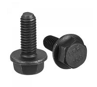 sourcing map Metric M6x16mm Hex Flange Bolts, 20pcs 10.9 Grade Carbon Steel Hexagon Head Screws