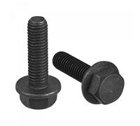 sourcing map Metric M8x25mm Hex Flange Bolts Carbon Steel,10 pcs | 10.9 Grade Carbon Steel Hexagon Head Screws