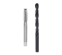 sourcing map Metric Tap and Drill Bit Set, M8 x 1.5 Thread Tap & 6.5mm Black Oxide Twist Drill Bit, Straight Flute Tap Tapping Threading Repair Tool Kit