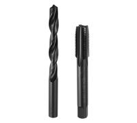 sourcing map Metric Tap & Drill Bit Set, 1pcs M14 x 1.5 Straight Flute Thread Taps and 1pcs 12.5mm Twist Drill Bits, Black Oxide HSS6542 Screw Tapping Threading Tools