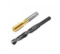 sourcing map Metric Tap M16 x 1.5mm Pitch H2 Right Hand Thread, 14.5mm Drill Bit HSS 9341 Black Oxide with 1/2 Inch Straight Reduced Shank