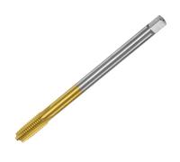 sourcing map Metric Thread Tap M10 x 1.5 H2 130mm Extra Long Titanium Coated High Speed Steel 6542 Straight Flute Screw Thread Milling Machine Taps Threading Tapping Repair Tool