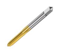 sourcing map Metric Thread Tap M6 x 1 H2 100mm Extra Long Titanium Coated High Speed Steel 6542 Straight Flute Screw Thread Milling Machine Taps Threading Tapping Repair Tool