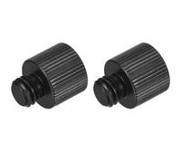 sourcing map Mic Stand Adapter 3/8-16 Male to 1/4-20 Female Camera Screw Thread Adapter for Microphone Tripod Stand Black 2 Pcs