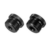 sourcing map Mic Stand Adapter, 5/8" Male to 1/4" Female, 5/8" Male to 3/8" Female Aluminum Alloy Mic Screw Adapter for Microphone Tripod Stand Black 2 Pcs