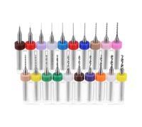sourcing map Micro PCB Drill Bit Set, 1/8" Shank 0.1mm-2mm Solid Tungsten Carbide CNC Engraving Print Circuit Board Drill Bits Rotary Tool 20pcs