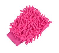 sourcing map Microfiber Chenille Mitts Reusable Scratch-Free Cleaning Gloves Wash Sponge for Home Kitchen, Rose Red