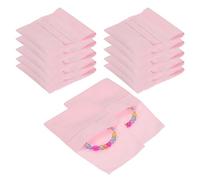 sourcing map Microfiber Jewelry Pouch, 12 Pcs 9 x 9cm Double-Sided Suede Envelope Style Storage Bags, Small Jewelry Pouch for Earrings, Rings, Necklaces Packaging (Pink)