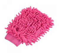 sourcing map Microfiber Soft Chenille Wash Mitten Double Sided Dusting Glove for House Cleaning, Pink