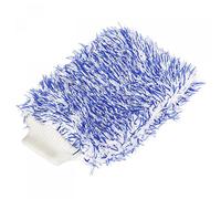 sourcing map Microfiber Wash Mitt Blend Washable Scratch Free Dusting Gloves for House Cleaning, Blue White