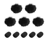 sourcing map Microphone Cover Mini Furry Windscreen Foam Mic Sponge 8mm with Black Cap for 0.5 to 1.2mm Microphone 1 Set