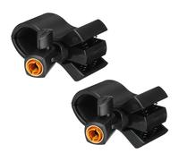 sourcing map Microphone Holder O.D 32mm - 60mm Metal Interface Mic Holder Clip with 3/8 Golden Metal Adapter for Small Mic Black 2 Pcs