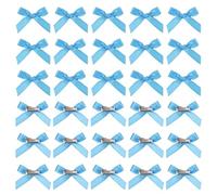 sourcing map Mini Bow Hair Clip Small Cute Bowknot Ribbon Colorful Satin Tiny Bows Clips Pins Barrettes Hair Accessories for Girls Women Girlfriend(Pack of 50, Blue)