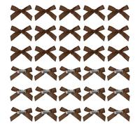 sourcing map Mini Bow Hair Clip Small Cute Bowknot Ribbon Colorful Satin Tiny Bows Clips Pins Barrettes Hair Accessories for Girls Women Girlfriend(Pack of 50, Coffee)