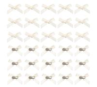 sourcing map Mini Bow Hair Clip Small Cute Bowknot Ribbon Colorful Satin Tiny Bows Clips Pins Barrettes Hair Accessories for Girls Women Girlfriend(Pack of 30, Beige)