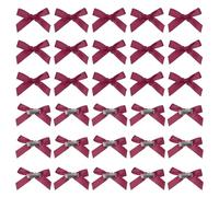 sourcing map Mini Bow Hair Clip Small Cute Bowknot Ribbon Colorful Satin Tiny Bows Clips Pins Barrettes Hair Accessories for Girls Women Girlfriend(Pack of 50, Dark Red)